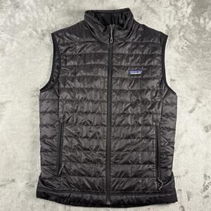 Patagonia Nano Puff Vest Mens Small Black Quilted Full Zip Outdoor